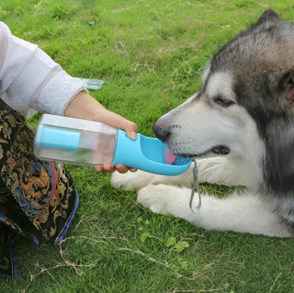 3-in-1 Pet Water & Food Bottle with Waste Bag Holder